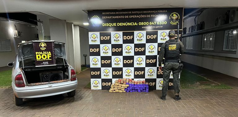 Veículo que seguia com maconha para Campo Grande é apreendido pelo DOF em Nova Alvorada do Sul