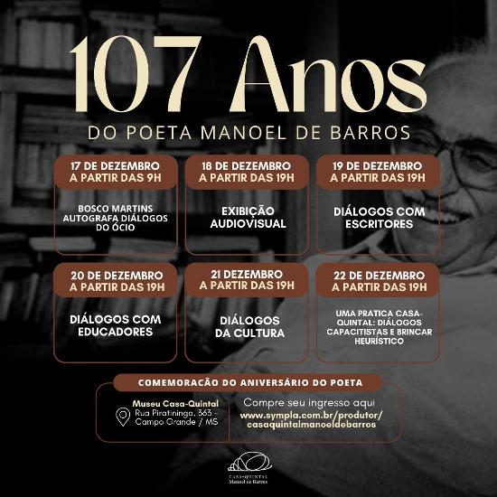 Lançamento de “Diálogos do Ócio” abre comemorações aniversário de  Manoel de Barros