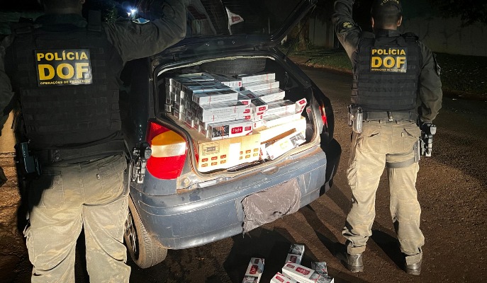 Veículo carregado com mais de 500 pacotes de cigarros ilegais é apreendido pelo DOF em Maracaju