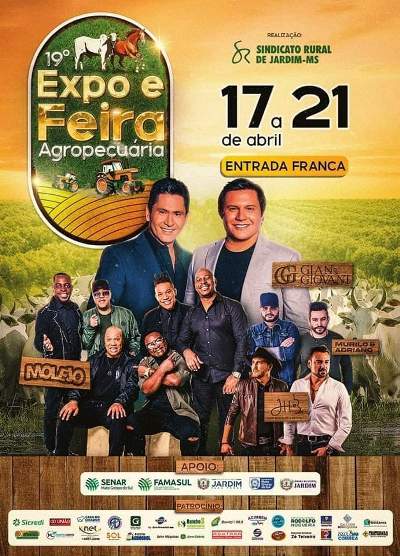 Em Abril acontece Expo Jardim 2024 com show de Gian e Giovane