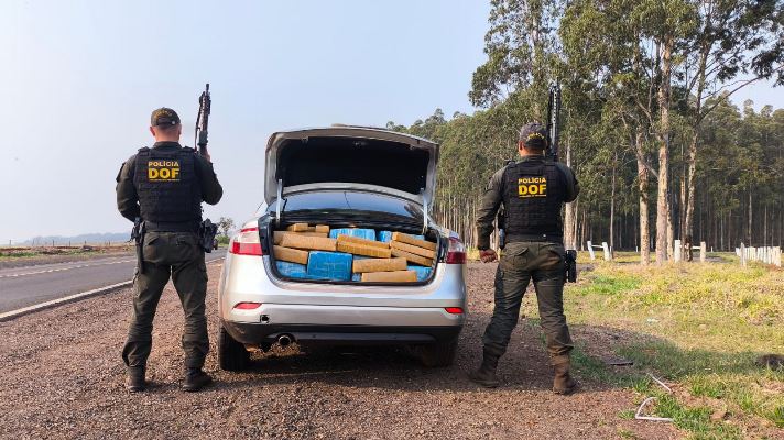 Veículo com uma tonelada de maconha é apreendido pelo DOF no município de Ponta Porã