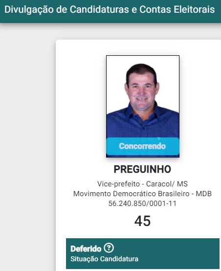 Preguinho, candidato a vice de Neco Pagliosa, tem candidatura deferida