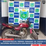 Bela Vista: Radiopatrulha prende foragido da justiça e recupera moto roubada