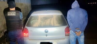 Batalhão Polícia Militar Rural recupera carro furtado e prende suspeito em Porto Murtinho