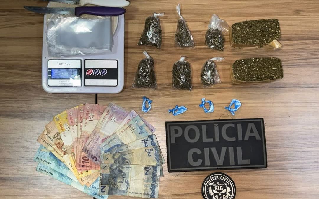 Polícia Civil de Bela Vista fecha boca de fumo e prende suspeito de tráfico em flagrante