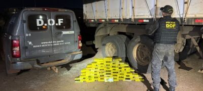 DOF prende homem com mais de 60 quilos de cocaína em pneu de carreta