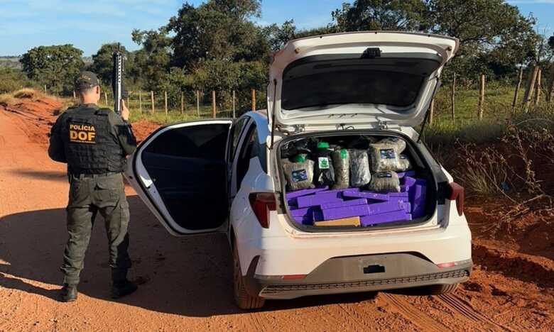 DOF apreende carro recheado com montante de drogas avaliado em R$ 1,9 milhão
