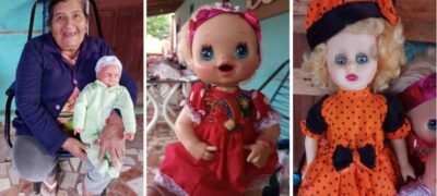 Da varanda de casa, dona Ilda espalha amor em forma de bonecas de pano em Bela Vista