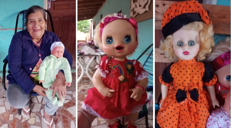 Da varanda de casa, dona Ilda espalha amor em forma de bonecas de pano em Bela Vista