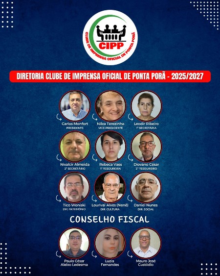 Diretoria do Clube de Imprensa Oficial de  Ponta Porã toma posse nesta quarta-feira, 16