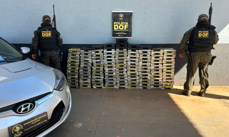 Carro com mais de 330 quilos de drogas é apreendido pelo DOF em Iguatemi