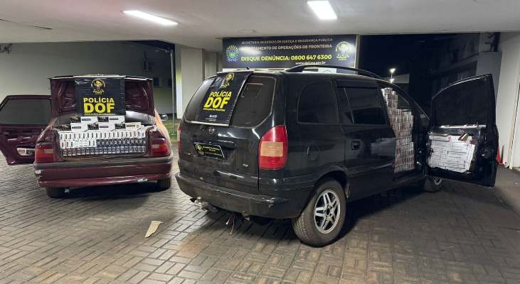 DOF apreende carros carregados de cigarros contrabandeados do Paraguai em Ponta Porã