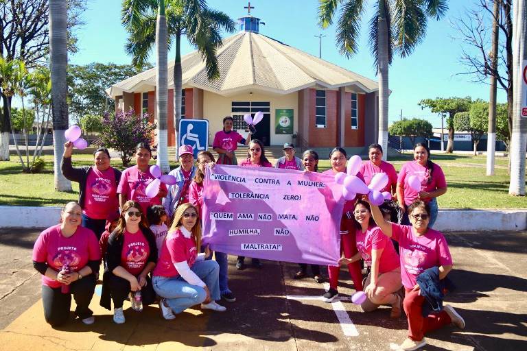 Caminhada Agosto Lilás mobiliza mulheres em Jardim contra a violência doméstica