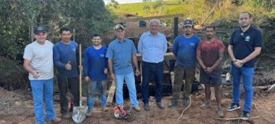 Prefeitura de Caracol reconstrói ponte sobre o Rio Campo Limpo no Alto Caracol