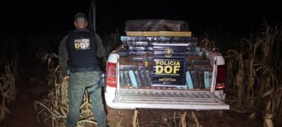 Caminhonete furtada no Paraná é recuperada pelo DOF com quase mil quilos de drogas
