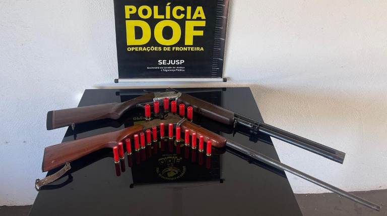 DOF apreende duas espingardas e munições em Novo Horizonte do Sul