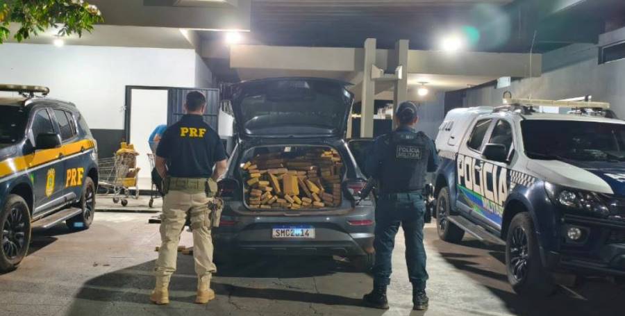 Ação conjunta entre PM e PRF aprendem mais de 1 tonelada de droga e prisão de autor de tráfico
