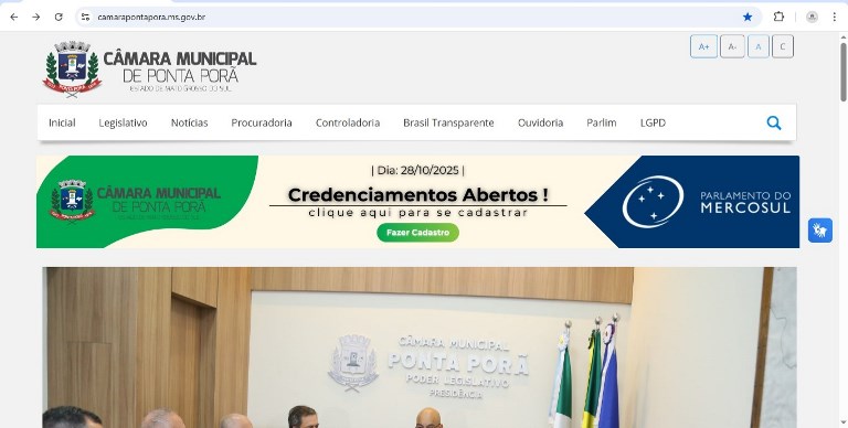 Câmara de Ponta Porã abre credenciamento on-line para cobertura da audiência pública do Parlasul