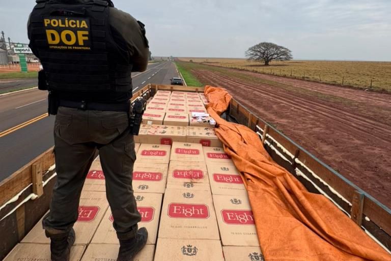 DOF apreende caminhão carregado de cigarros contrabandeados que seguia para o Paraná