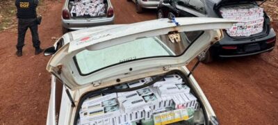 DOF localiza entreposto de contrabandistas e apreende 17 veículos carregados com materiais ilegais