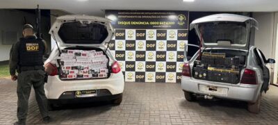 DOF apreende veículos abarrotados com cigarros contrabandeados do Paraguai