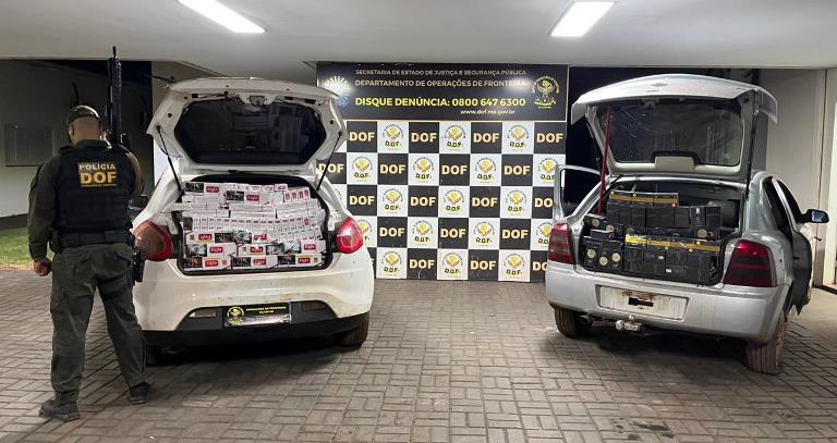 DOF apreende veículos abarrotados com cigarros contrabandeados do Paraguai