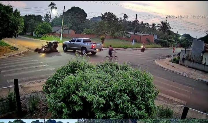 Bela Vista: Acidente envolvendo motoneta e camionete deixa motociclista ferido