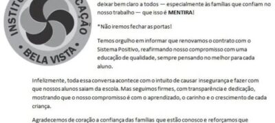 Colégio IEBV desmente boatos sobre fechamento e reafirma compromisso com a educação de qualidade