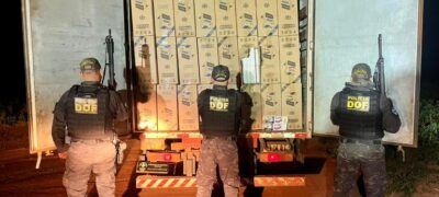 Caminhão furtado é recuperado pelo DOF carregado com 15 mil pacotes de cigarros contrabandeados