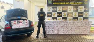 DOF apreende veículo carregado com cigarros contrabandeados do Paraguai