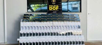 DOF apreende quase 250 aparelhos de telefone celular que seriam entregues em Dourados