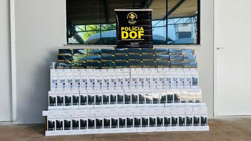 DOF apreende quase 250 aparelhos de telefone celular que seriam entregues em Dourados