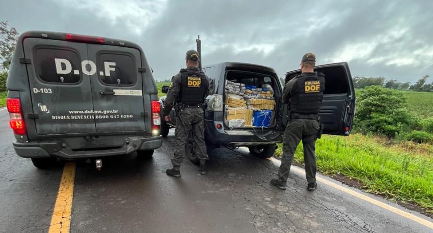 DOF apreende mais de 350 quilos de drogas que seriam entregues no Rio Grande do Sul