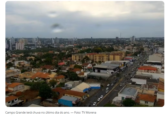 Chuva e calorão: veja a previsão do tempo para o último dia de 2025 em MS