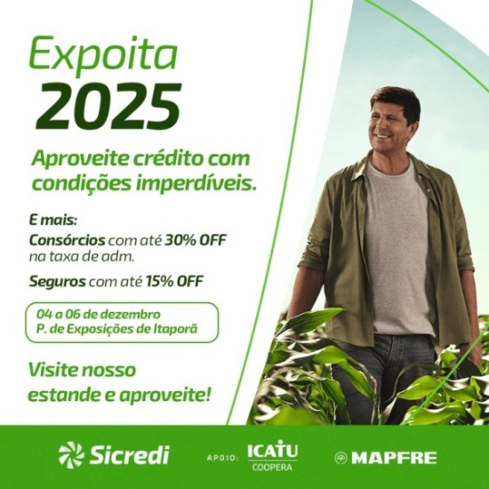 Sicredi Centro-Sul MS/BA estará presente na Expoita 2025