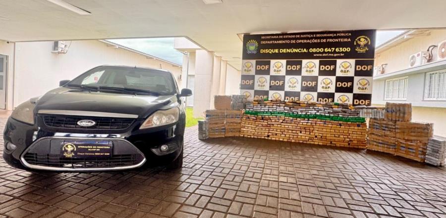 Foragido da Justiça é preso pelo DOF com carro roubado carregado com mais de 720 quilos de drogas