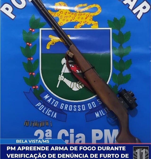 PM de Bela Vista apreende arma de fogo durante verificação de denuncia de furto de gado