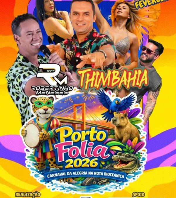 Porto Murtinho anuncia programação do Carnaval Porto Folia 2026