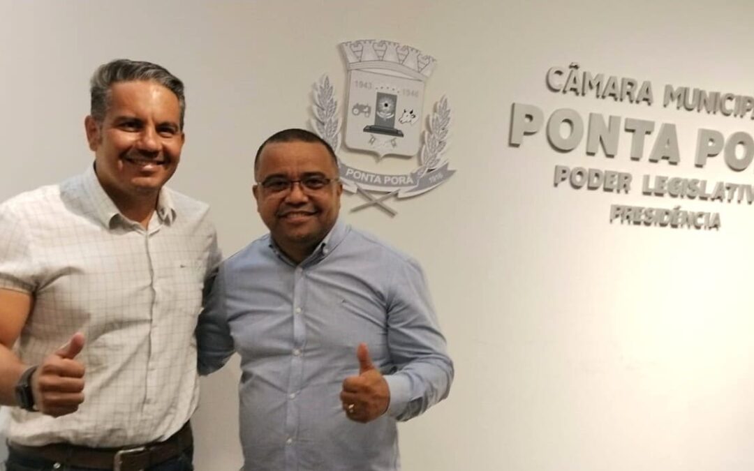 Vice-prefeito Dr. Patrick Derzi realiza visita institucional à Câmara Municipal de Ponta Porã