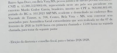 Edital de Convocação – Associação Evangélica de Proteção aos Desamparados de Bela Vista Abrigo Bela Vista