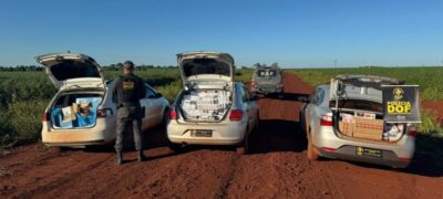 DOF apreende três carros carregados com cigarros contrabandeados após denúncia