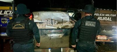 Batalhão de Policia Militar Rural em ação conjunta com a Policia Militar apreenderam cerca de 1 tonelada de maconha em terreno