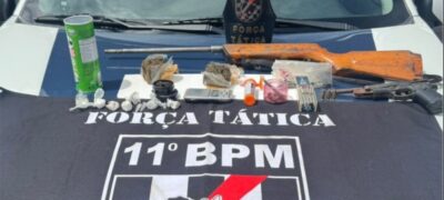 Força Tática prende suspeito por ameaça a estudante e apreende armas de fogos