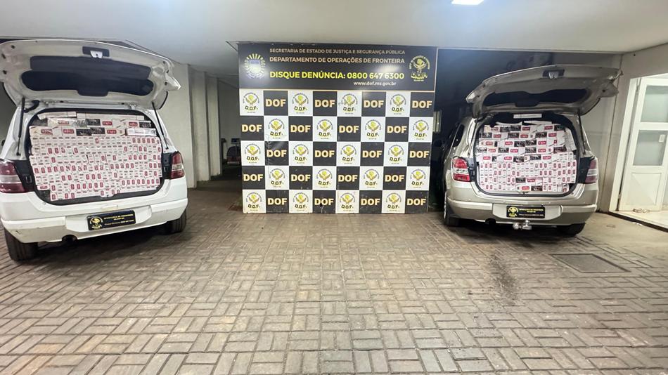 DOF apreende veículos abarrotados com cigarros contrabandeados do Paraguai em Vila Vargas