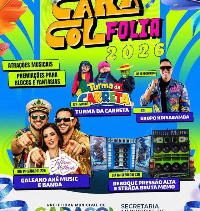 Caracol se prepara para três dias de festa no Caracol Folia 2026