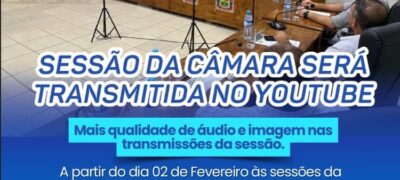 Sessão da Câmara de Bela Vista será transmitida pelo Youtube