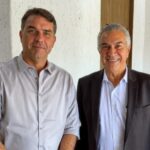 Flávio Bolsonaro se encontra com Reinaldo e elogia força das alianças do PL-MS