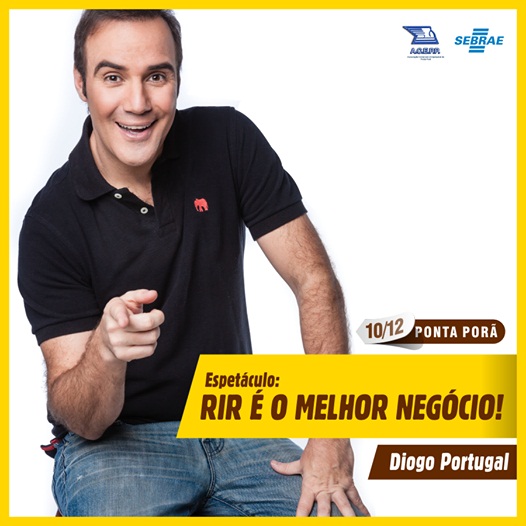 Humorista Diogo Portugal fará show em Ponta Porã