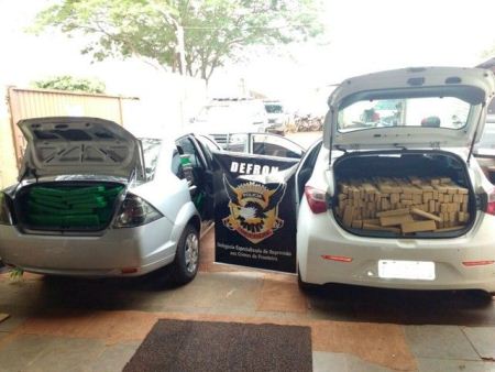 Em MS,Polícia detém quadrilha com 1.424 quilos de maconha em carros