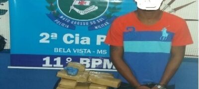 Policiais Militares de Bela Vista prendem homem com 27 quilos de maconha